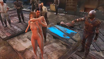 Sesso Di Gruppo In Cartone Animato In Un Ambiente Pubblico Di Diamond City In Fallout 4