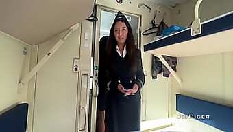 Young Stewardess Seduces Conductor For Passionate Encounter On Train