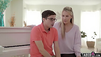 Busty Piano Instructor Bunny Madison Entices Her Young Pupil