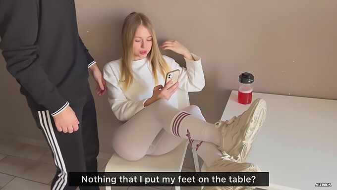 Gold-Haired Babe Gets Fucked On The Table After Being Insolent