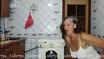 Enjoy A Cup Of Coffee With The Irresistible Lukerya, Flaunting Her Big Natural Tits And Ass.