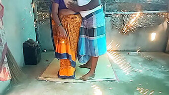 Young Indian Couple'S Passionate Encounter In Their Village Home During House Cleaning